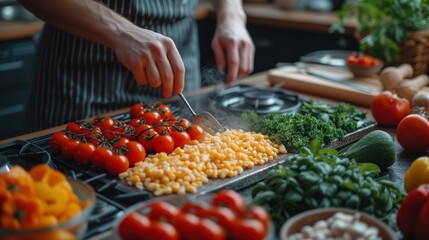 man cooking in the kitchen