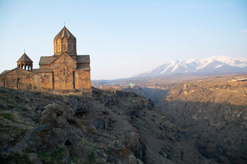 Fototapeta premium Church in Armenia. Church with beautiful architecture, Hovhanavank monastery.