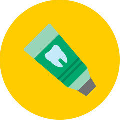 Toothpaste Flat Circle Icon