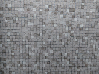 Square grey mosaic tiles