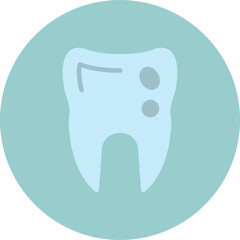 Caries Flat Circle Icon