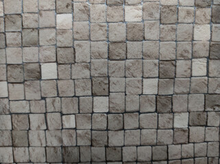 Square grey mosaic tiles