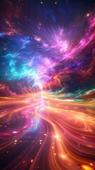 Quantum computing as a gateway to a colorful fantasy dimension - obrazy, fototapety, plakaty