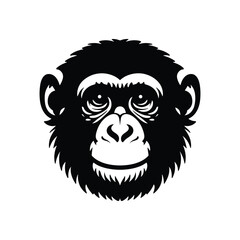 Chimpanzee Silhouette, Artistic Vector Rendering