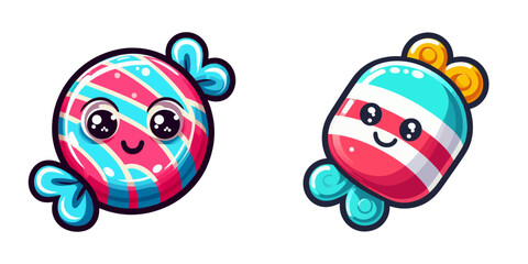 Fototapeta premium Cartoon Candy Icon. Vector Illustration