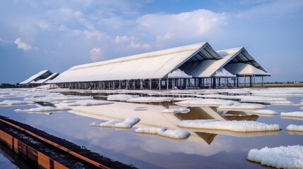 Brine salt farm at Samut Sakhon Thailand. Organic