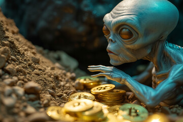 An alien creature with Bitcoin: The New World of Finance