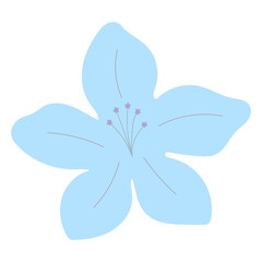 Flat flower bud element for beautiful design. Simple form. Vector drawing.