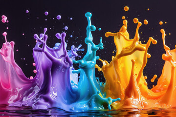 A splash of color paint, water, or smoke on a black background, or abstract pattern, AI Generated