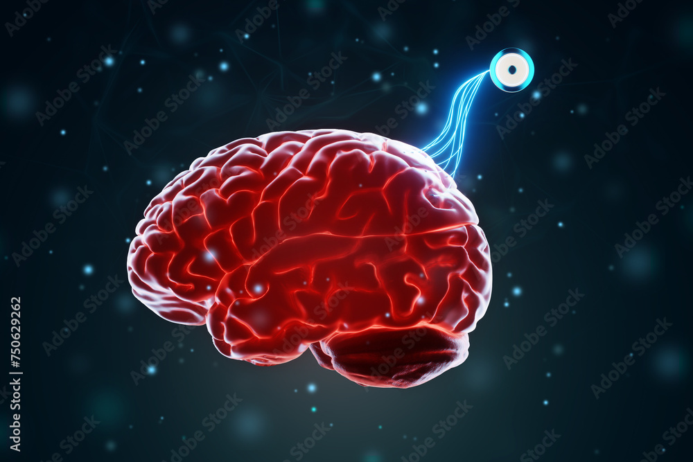 Poster a chip implanted in the brain, neurotechnology, a microprocessor connected electrically to human neu
