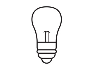 vector stroke light bulb isolated on white