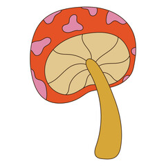 Groovy Mushroom Illustration