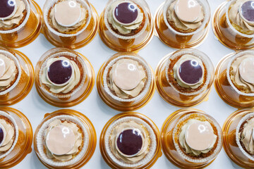 pancakes in packaging catering service close-up