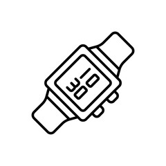 Wristwatch outline icons, minimalist vector illustration ,simple transparent graphic element .Isolated on white background