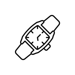 Wristwatch outline icons, minimalist vector illustration ,simple transparent graphic element .Isolated on white background
