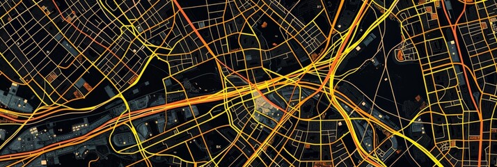 Urban mapping of a city transportation routes