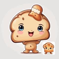 Bread Icon Cartoon Design Very Cool 