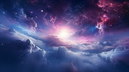 Colorful space galaxy cloud nebula. Stary night  - obrazy, fototapety, plakaty