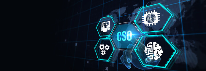 Business, Technology, Internet and network concept. CSO. 3d illustration