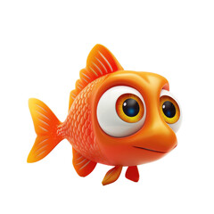Fish, 3d icon of goldfish isolated on a transparent or white background, png