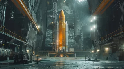 Foto auf Alu-Dibond Rocket base, AI generated Image © musa