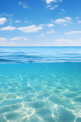 Mesmerizing Panoramic View of the Vast and Tranquil Deep Blue Ocean Under the Azure Sky