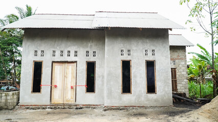 form of house in a village far from the city in Indonesia