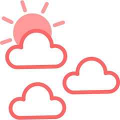 Cloud And Sun Line Fill Icon