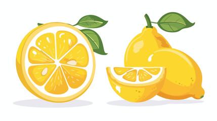 Lemon fruit isolated icon Flat vector