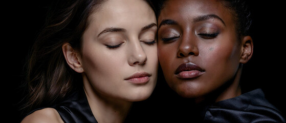 Diverse Beauty Women Showcasing Unity in Fashion Wallpaper Background Poster Card Brainstorming Fabric Model