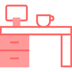 Desk Line Fill Icon