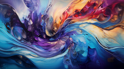 Vibrant Abstract Fluid Art Composition