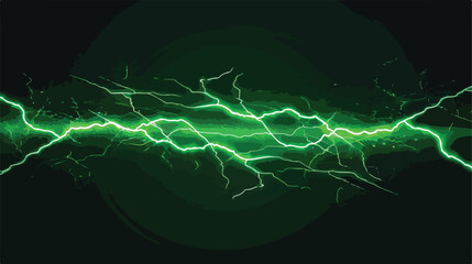 Neon glow acid green color lightning vector . Thunder