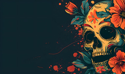 Painted skull background