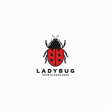 Ladybug icon. Vector image of red flying insect
