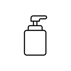 Spray bottle outline icons, minimalist vector illustration ,simple transparent graphic element .Isolated on white background
