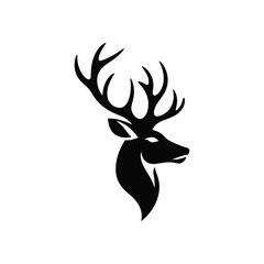 Deer Icon in Vector Illustration of Majestic Animal on a White Background