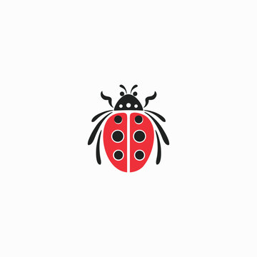 Ladybug icon. Vector image of red flying insect
