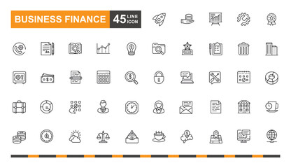 Business finance icon. Management, payment, marketing, financial and more line icon. Most popular business finance icons.
