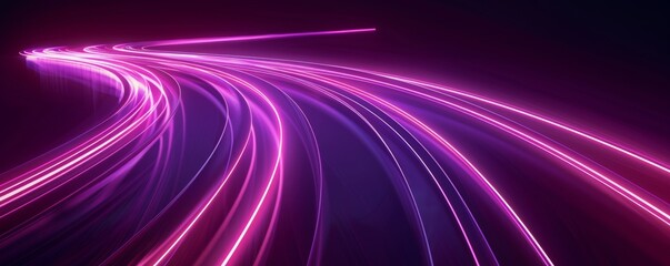 KScurved beam in the style of neon purple five lines.
