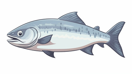Obraz premium Salmon drawing on a white background.