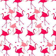 Pattern with flamingos. background vector pattern