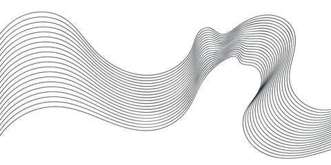 Vector pattern of wave lines, smooth curve, flowing dynamic black light, isolated . technology concept