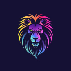 lion head logo, animal logo, symbol of power, minimal logo, lion avatar