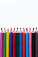 color pencils isolated on white background