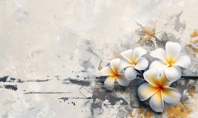 Obraz na płótnie Canvas Frangipani flowers on grunge background