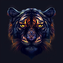 Obraz premium tiger head vector, tiger head avatar, animal logo, minimal logo, symbol of power, game avatar