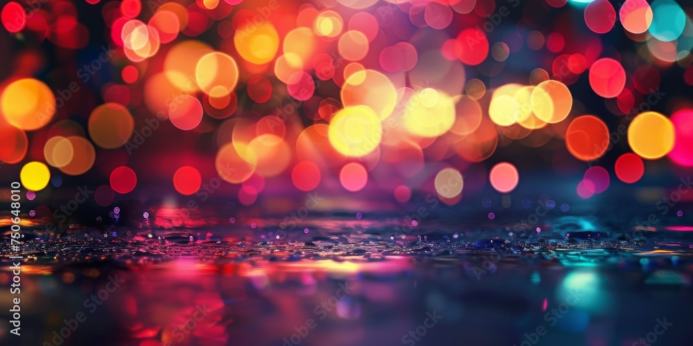 Poster background of colorful lights, bokeh