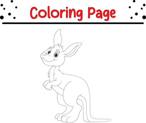 Obraz na płótnie Canvas funny kangaroo is smiling coloring page for kids