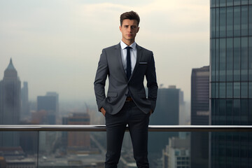 Fototapeta premium Confident business professional in the cityscape.